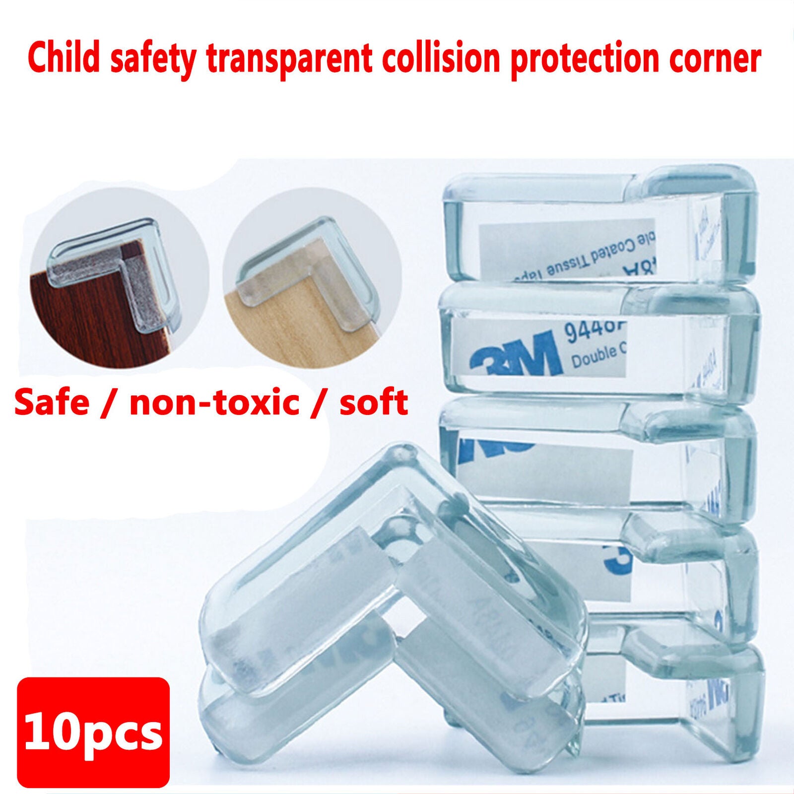 10pcs x Baby Safety Table desk Edge Corner Cushion Guard Strip Bumper Protector