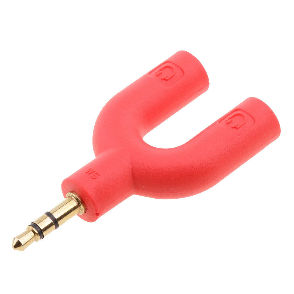 2 Sets 3.5mm Headphones Double Jack Male to 2 Female Splitter Adapter Black with