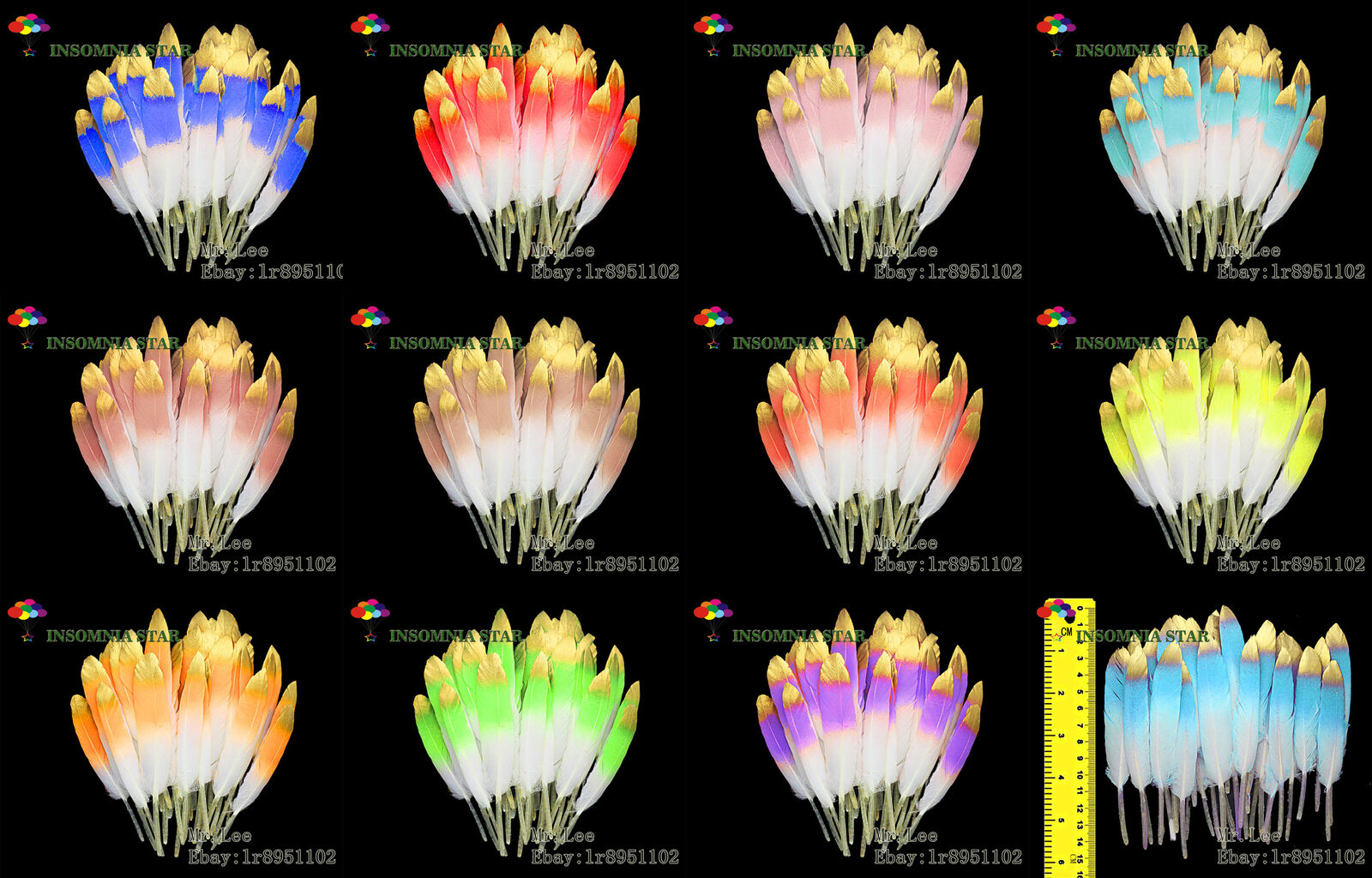 100 pcs watermelon red Colorful Natural Goose Feather 10-15cm/4-6 inches