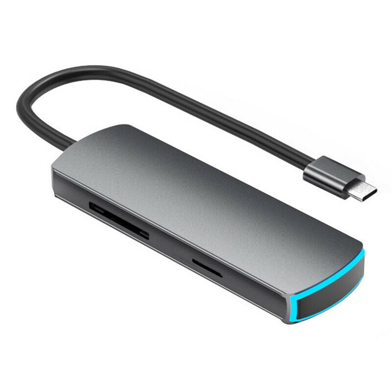 USB C Hub 6-In-1 Hub with 4K MI USB 3.0 SD/TF Card Slot for iPad Pro Macbook PN6