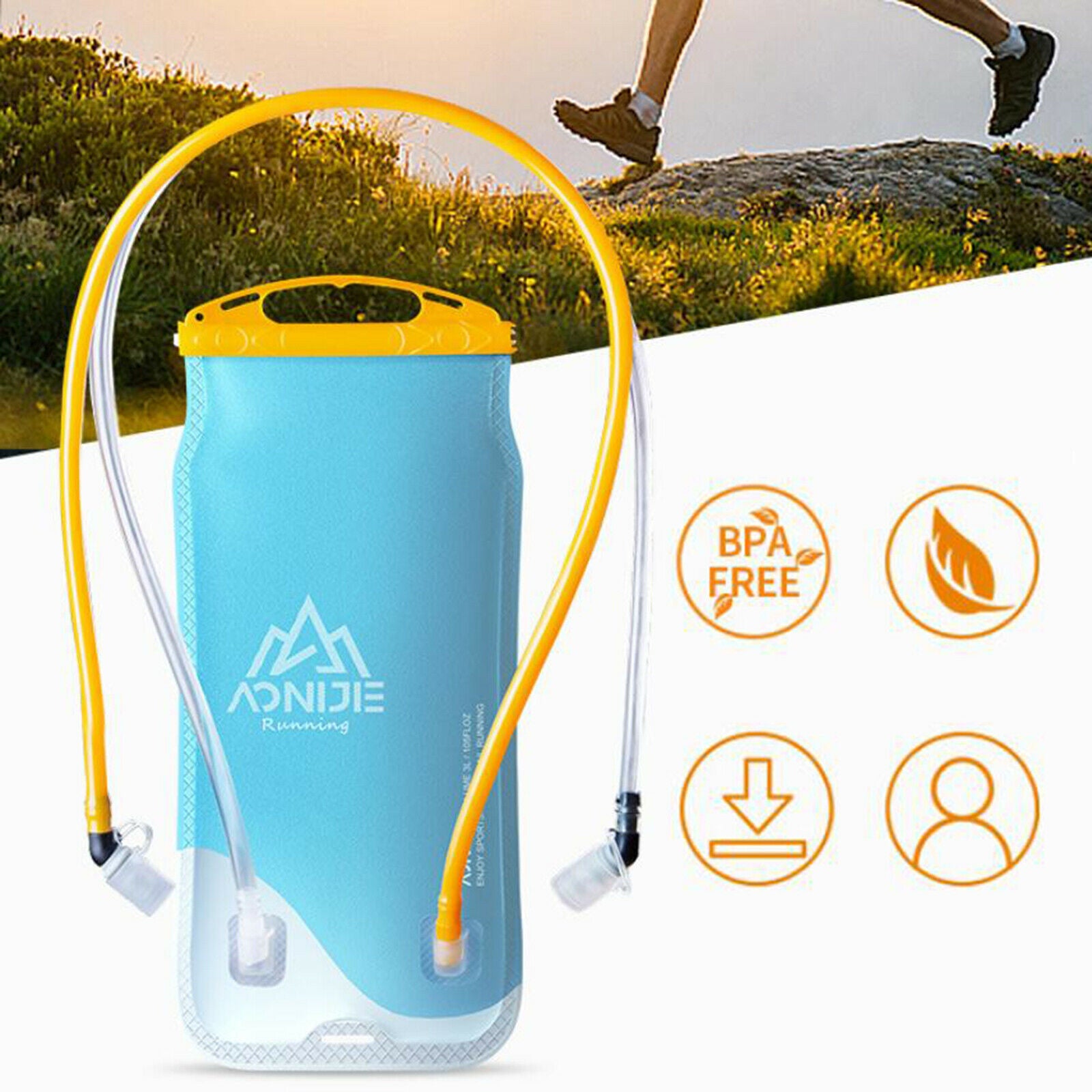 2L Dual Hydration Bladder Safe Water Reservoir Hydration Pack Cycling Hiking