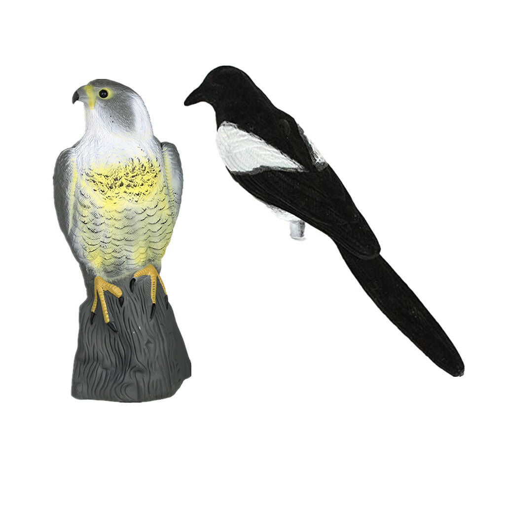 2x Falcon&Magpie Decoy Hunting Trap Pest Control Garden Defense Deter Scarer