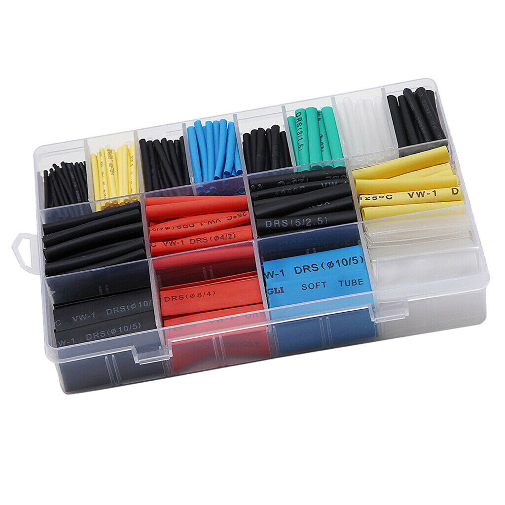 2:1 Heat Shrink Tubing Tube Sleeving Wire Cable 12 Sizes 1-10mm 580Pcs