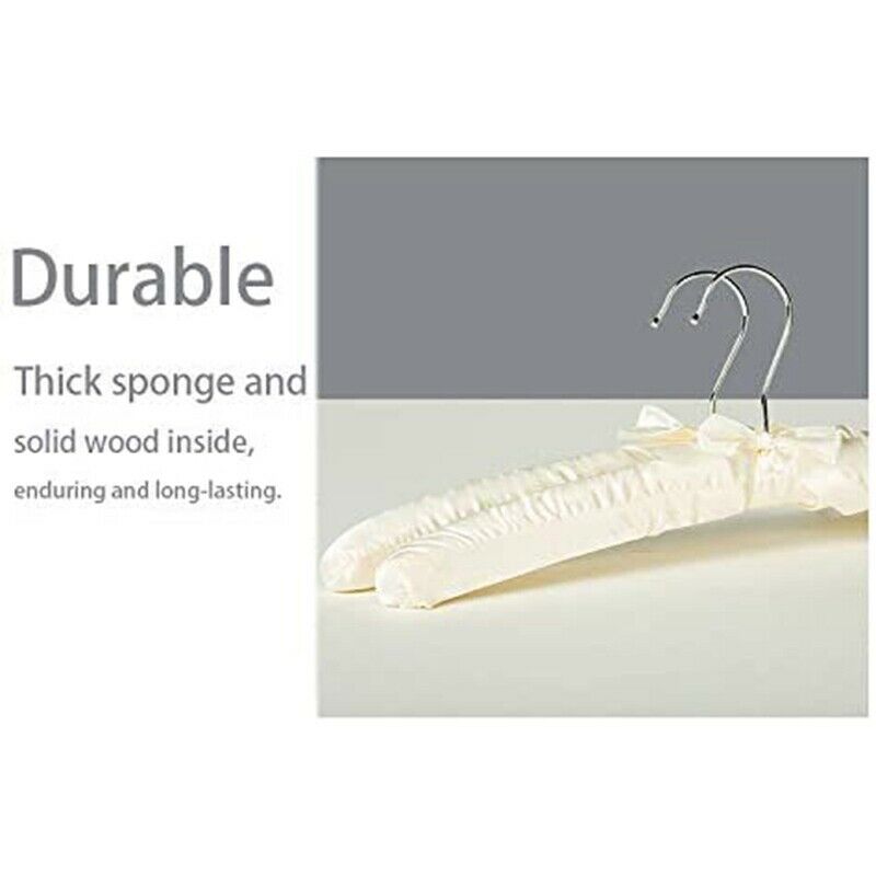 Satin Padded Hangers for Delicate Wedding Dresses Silk Hangers with Anti-RusJ9N7