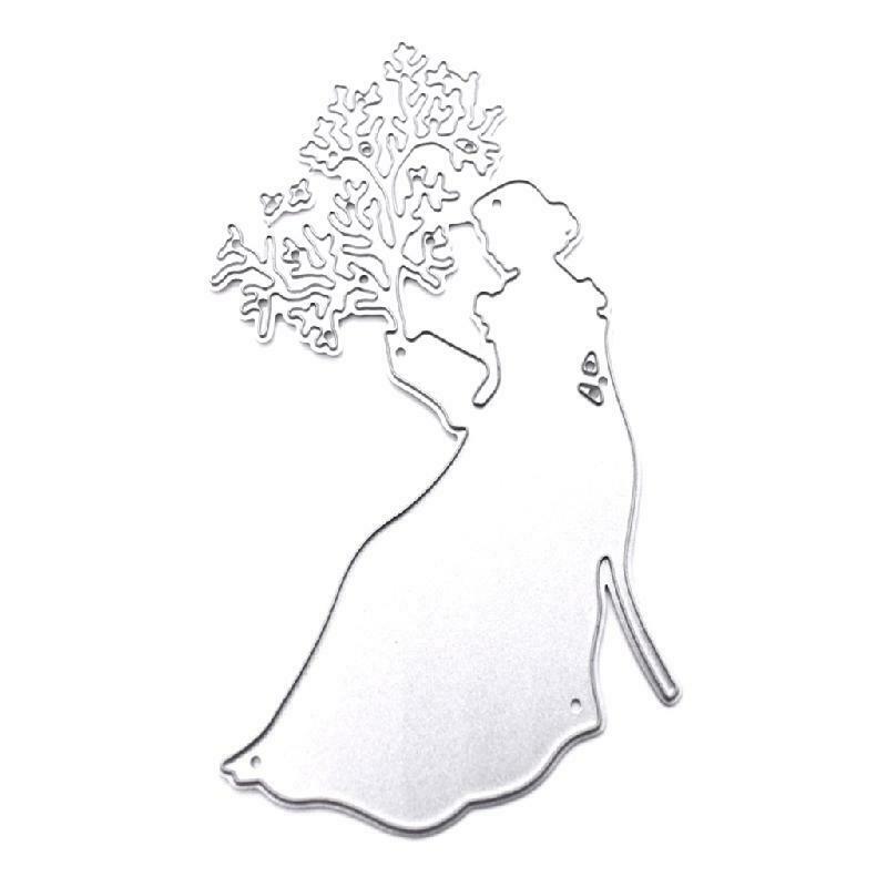 Reading Girl Metal Cutting Dies Stencil Scrapbooking DIY Album Stamp Paper