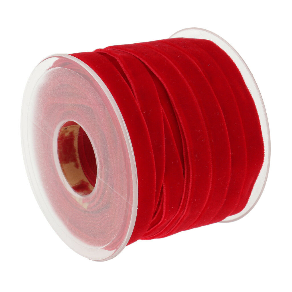 2x 20 Yard 10mm Velvet Ribbon Roll Trimming Sewing DIY Decor For Craft Red