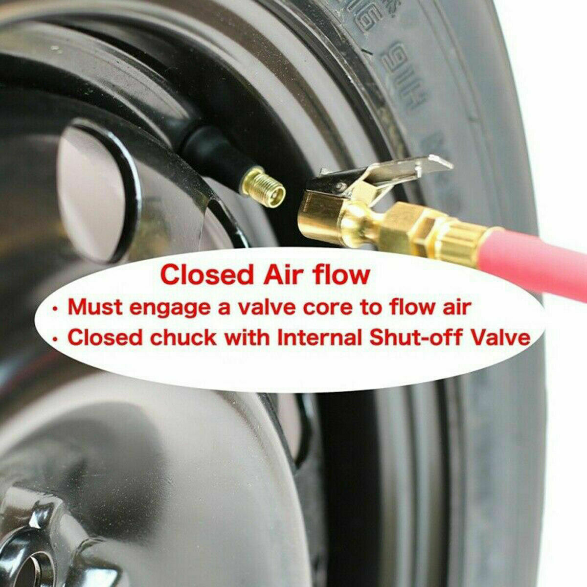 2X Hose Clip-On Ball Foot Air Chuck Tire Tyre Inflator Valve Connector Adapter