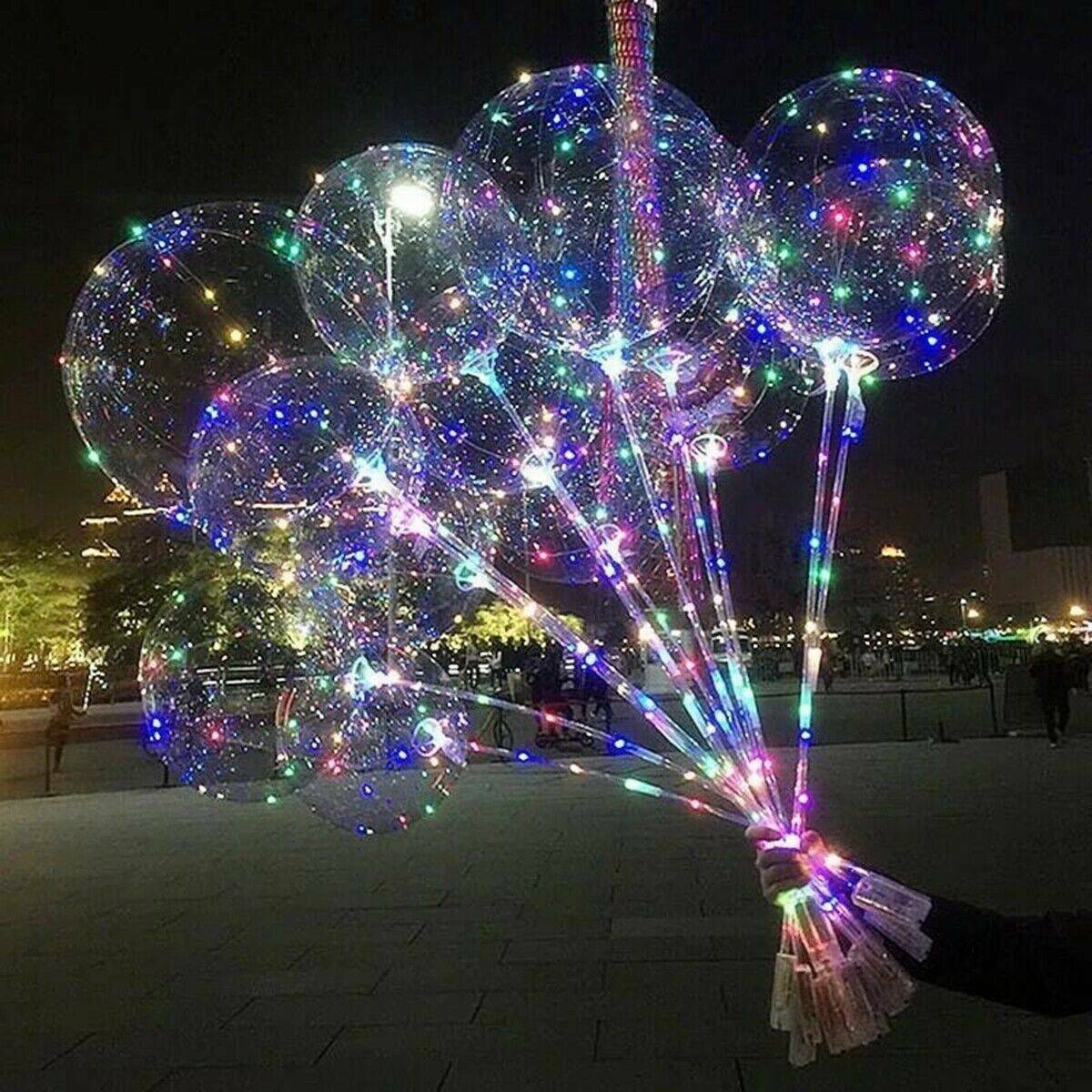 18" LED Light Up Balloons Transparent Wedding Birthday Xmas Party Lights Decor~