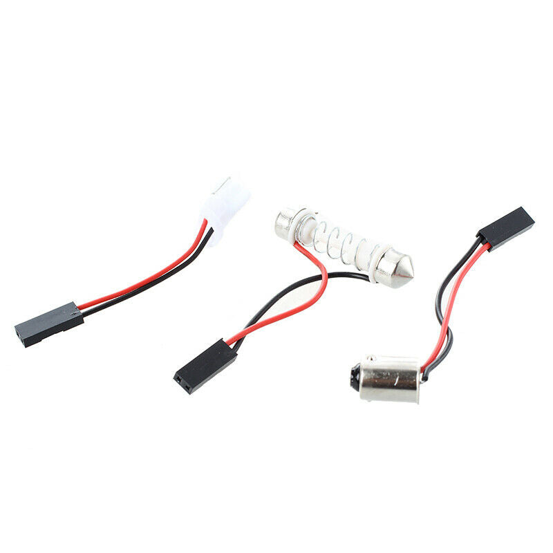 Warm White Light Panel 48 3528 SMD LED + T10 + BA9S + Festoon Bulb Adapter V7YY1