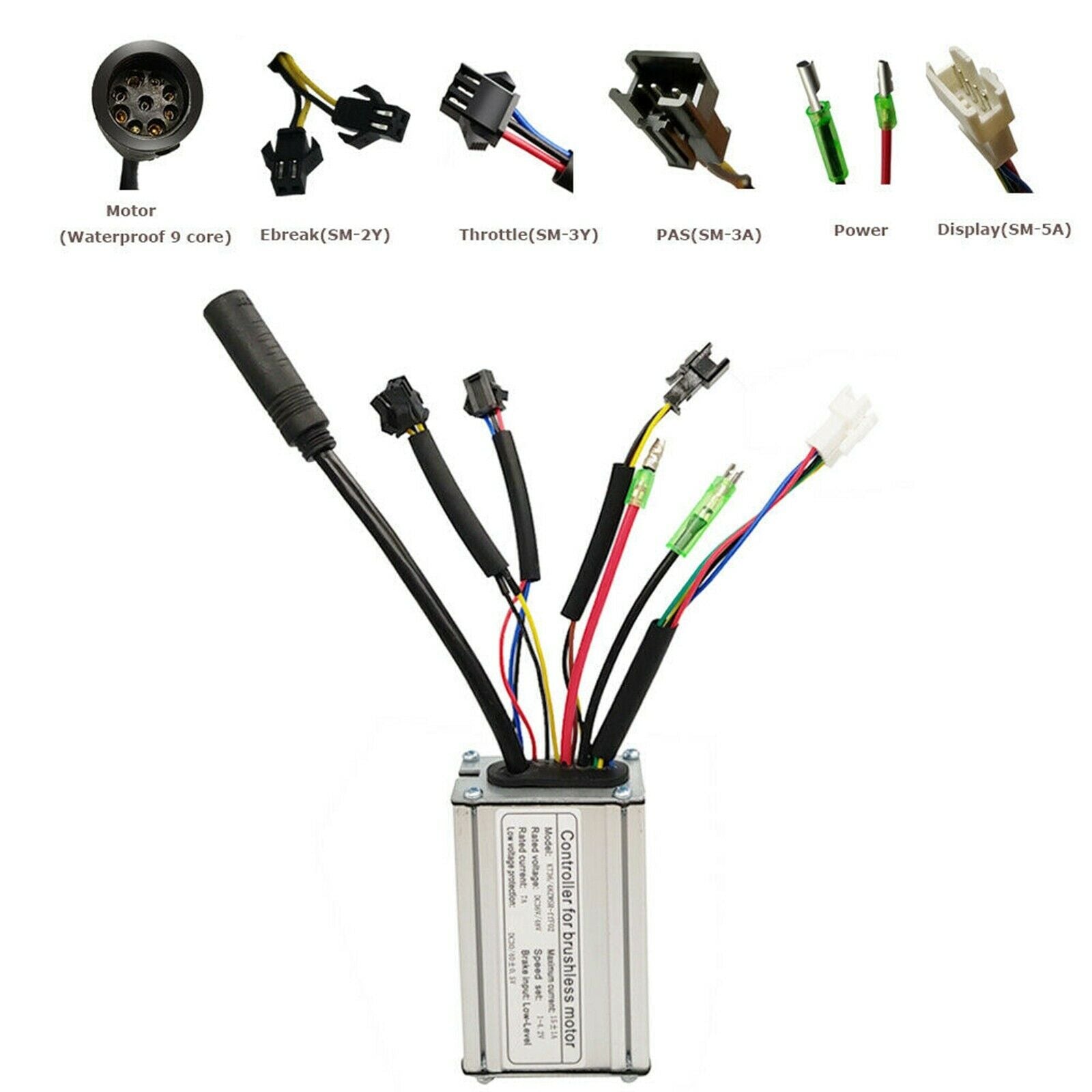 36V 48V 15A Controller For 250W 350W Brushless Motor Ebike Electric Bicycle