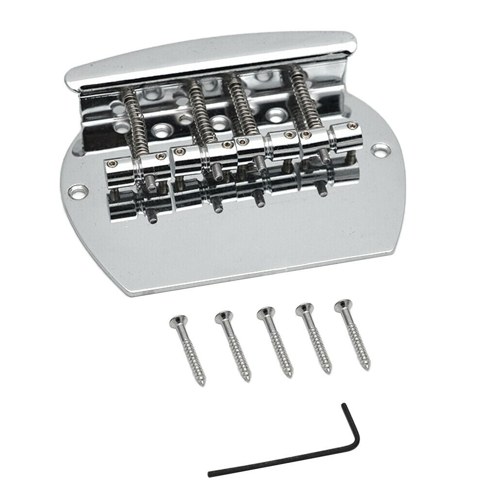 Metal 4 String Guitar Saddle Bridge Tailpiece For Electric Guitar