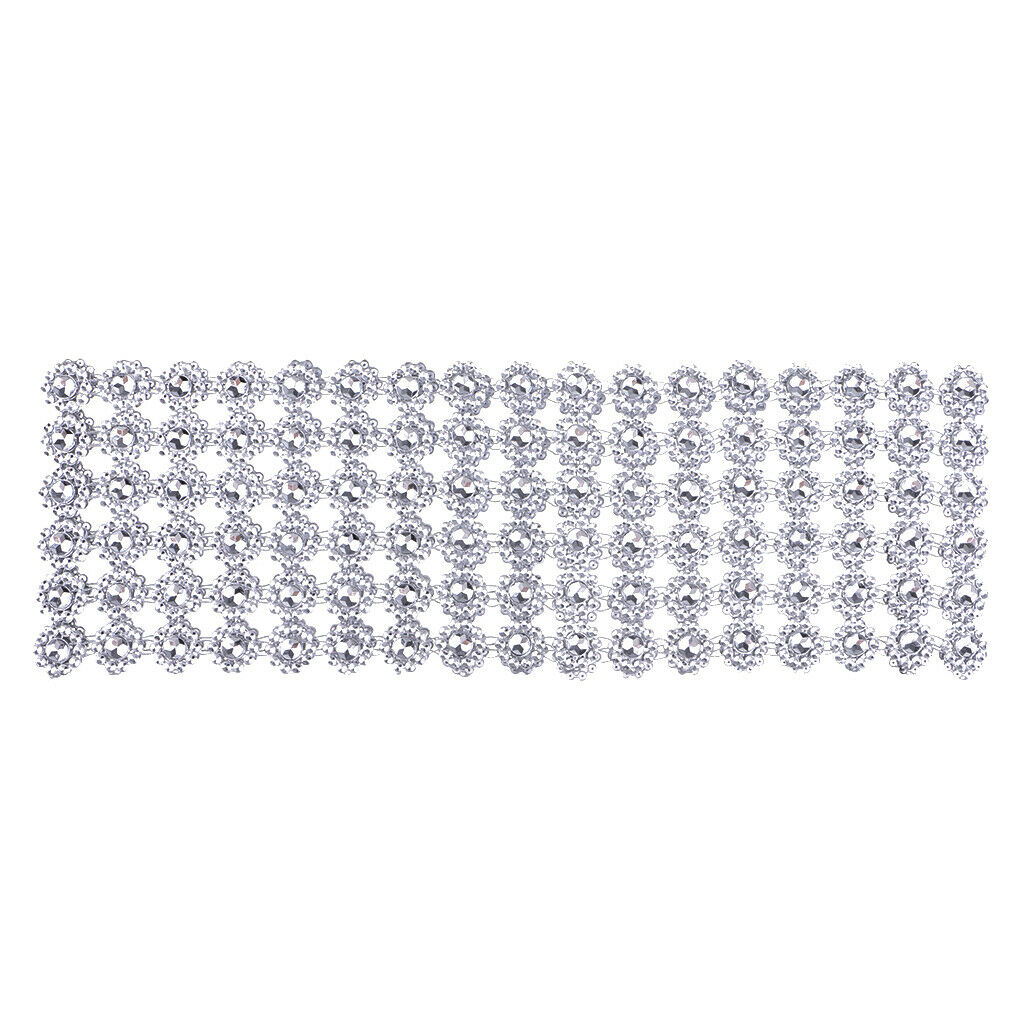1m Plastic Rhinestone Ribbon With Flower Shape Diamond Ribbon Glitter Ribbon