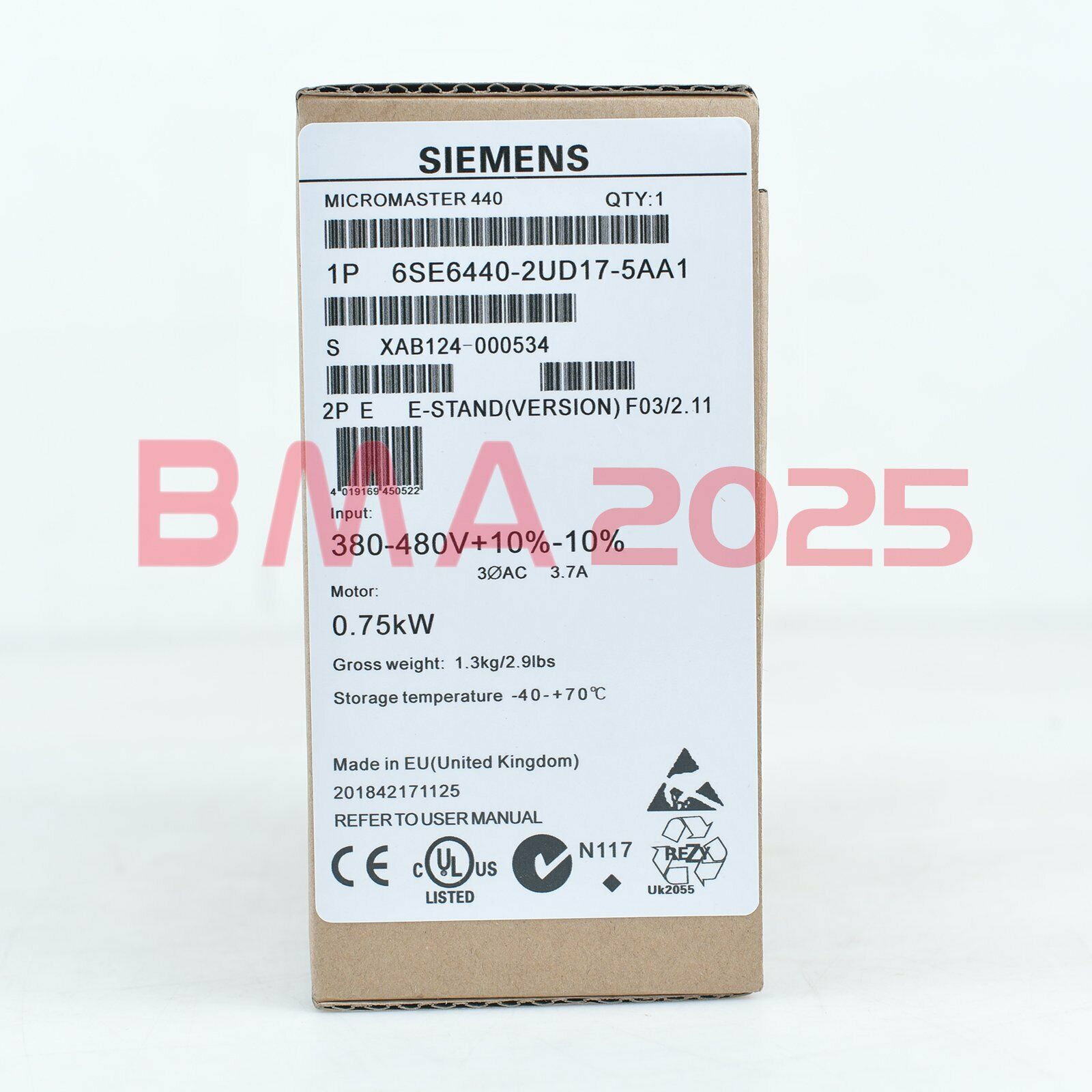 New 6SE6 440-2UD17-5AA1 6SE6440-2UD17-5AA1 1 year warranty DHL free Ship SM9T