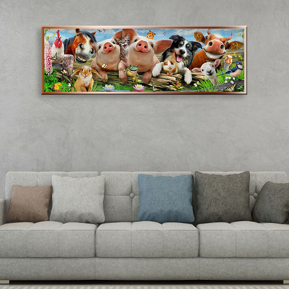 DIY Diamond Painting Kit Animal Family Full Round Drill Picture Handicrafts @