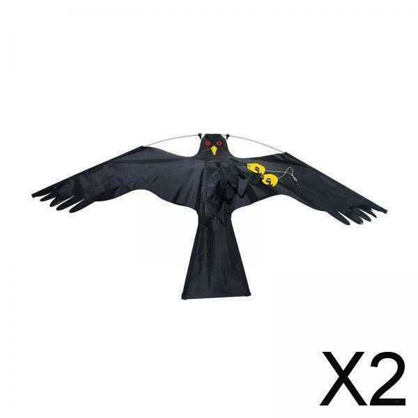 2X Large Eagle Kite Bird Repeller Pigeon Decoy for Garden Yard Farm black