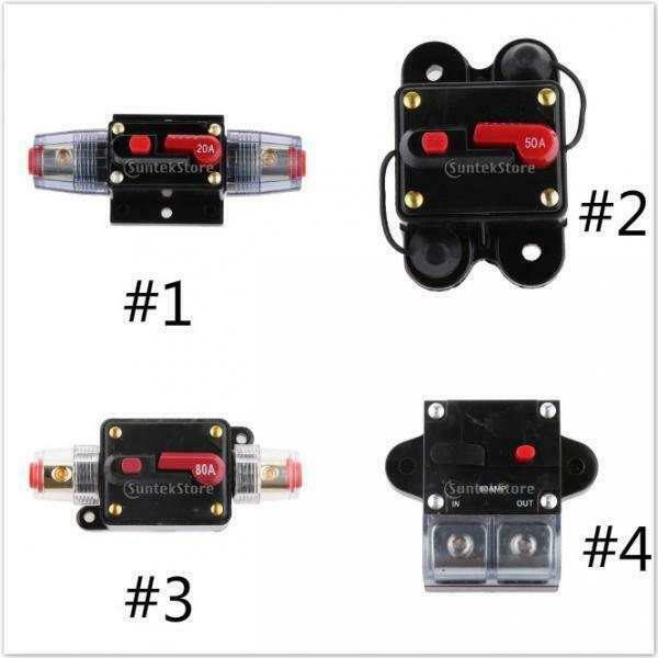 40A Manual Reset Circuit Breaker 12v/24v Car Marine Boat Audio Fuse Holder