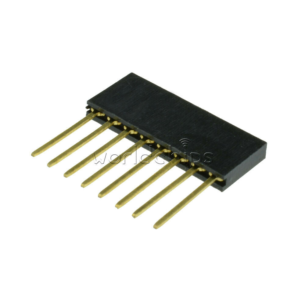 100pcs 2.54mm Pitch 8Pin Straight Single Row Stackable Female Header for Arduino