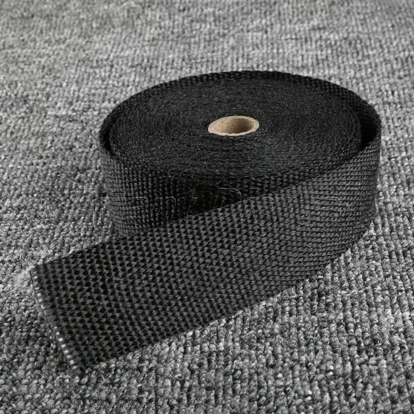 10m Black Motorcycle Exhaust Header Heat Wrap Tape Cover Insulation Roll Tape