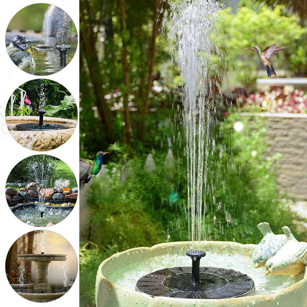 Solar Powered Bird Bath Fountain Water Pump Floating Outdoor Pond Garden Patio