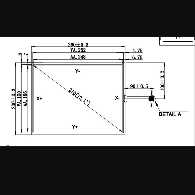 12.1inch 260x200mm 4Wire Resistive Touch Screen Panel USB kit for monitor