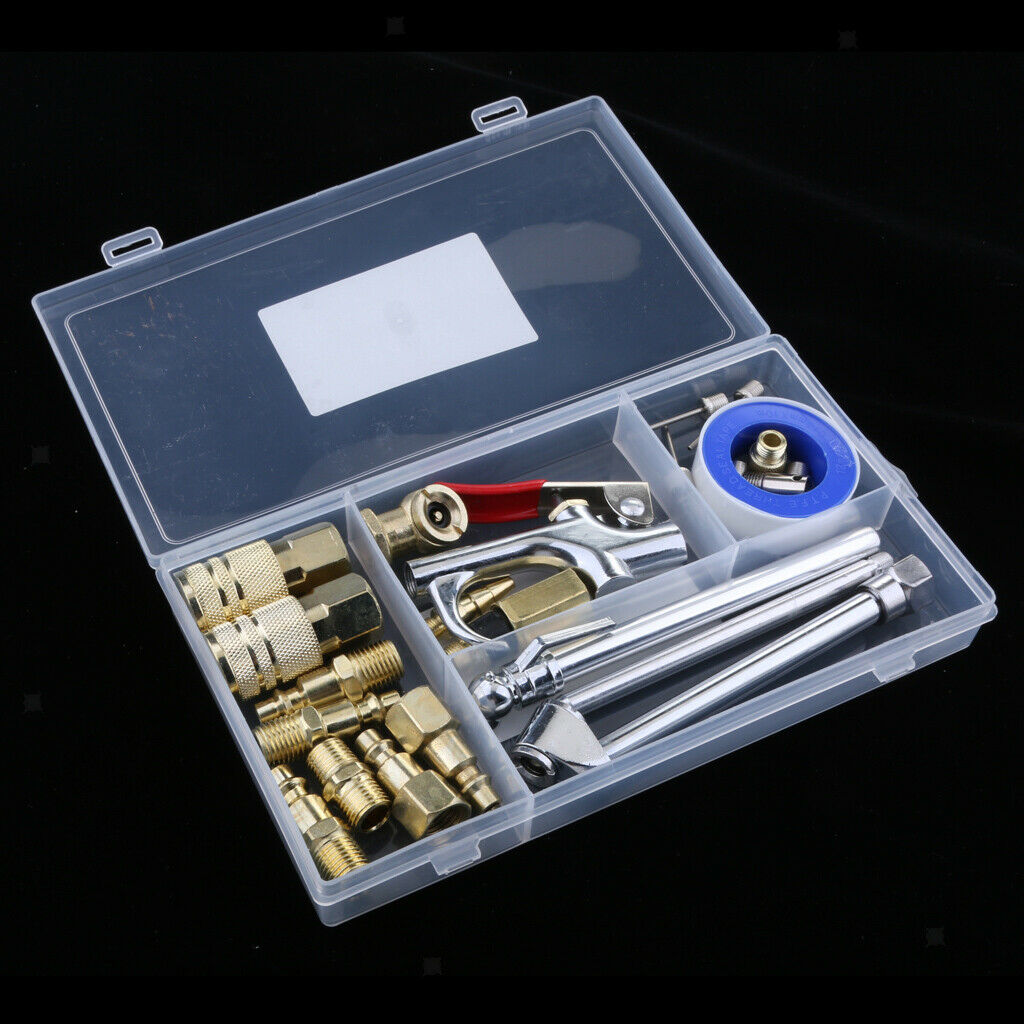 24 Piece Air Tool Compressor Blow Gun Chuck Pneumatic Accessories Kit