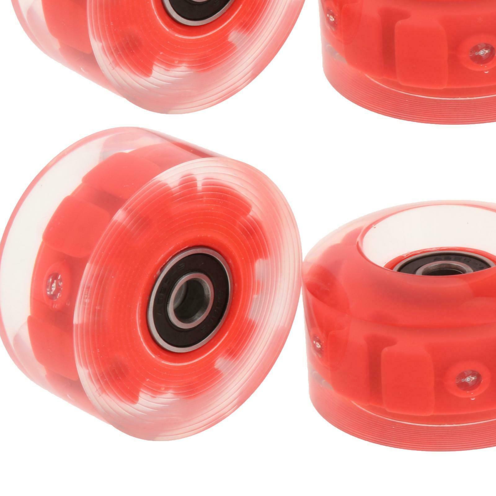 8 Pack LED Roller Skate Wheels Light Up with Bearings for Double Row Skating