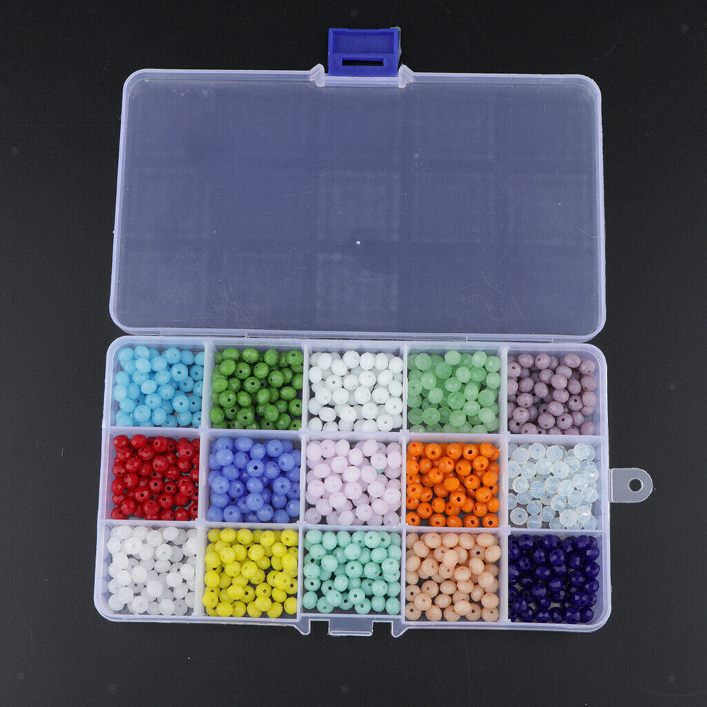 750Pcs 6mm Spacer Beads Bulk Mix Colors Faceted Crystal Glass Beads Loose