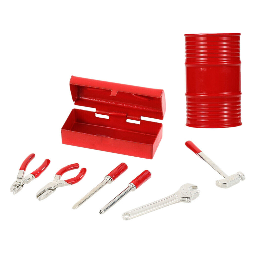 1/10 RC Cars Oil Gas Drum Tank Container + Hand Tool Set for RC4WD D90 D110
