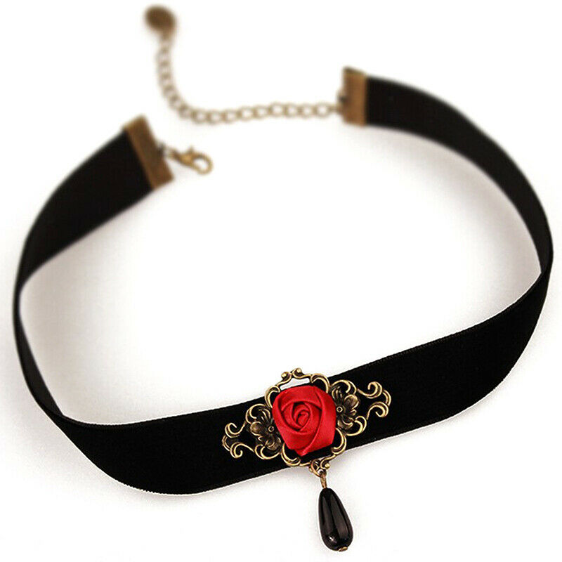 1pc Elegant Rose Choker Necklace for Women Accessories Gothic Party Jewel.l8