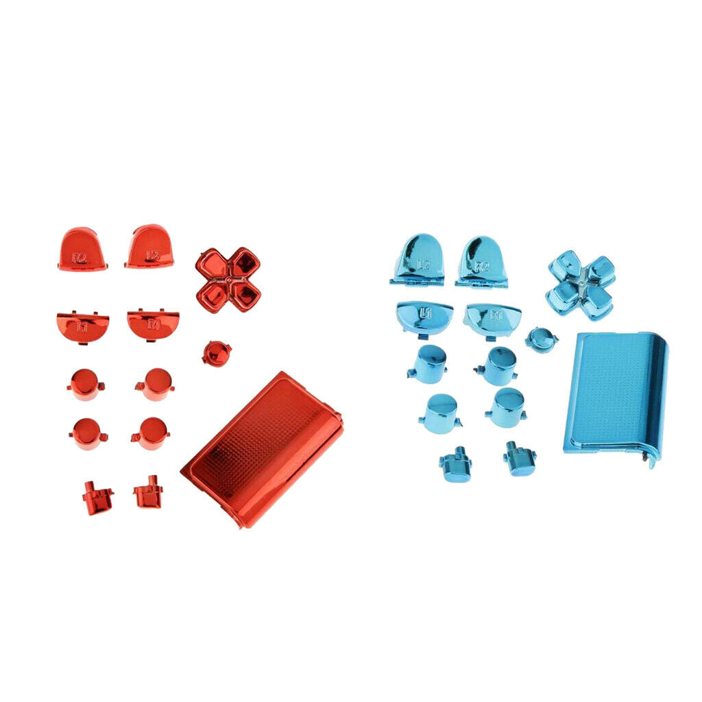 2 Pieces Replacement Chrome Plating Buttons and Touchpad for PS4 Controller