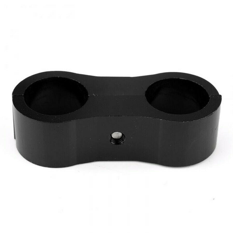 8pcs AN-6 AN6 14MM Braided Hose Separator Clamp Bracket Black Oil Fuel Hose Line