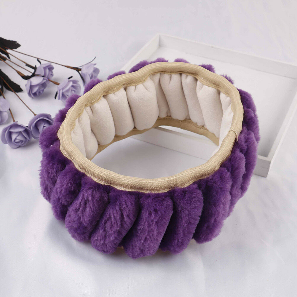 3Pcs/set Winter purple warm plush car steering wheel cover handbrake covers BDA