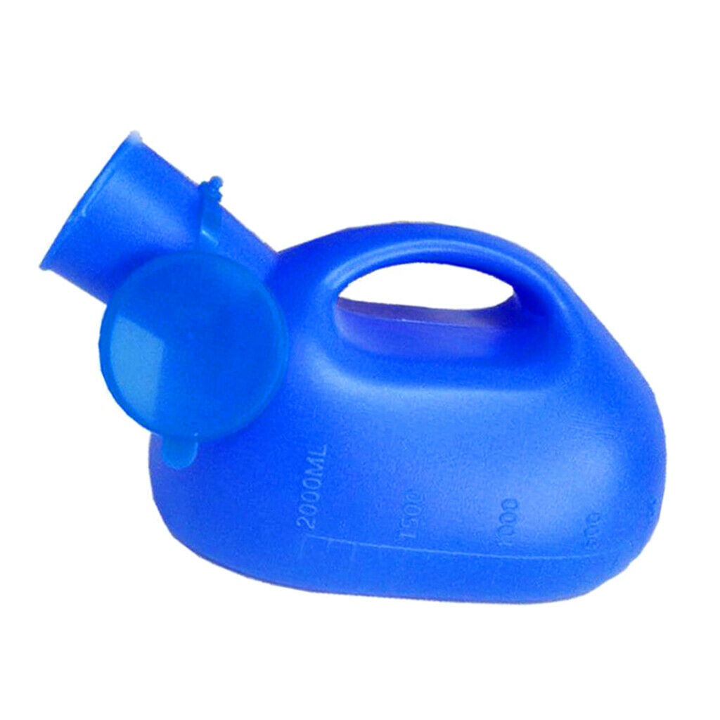 Handheld Portable Mobile Urinal Toilet Bottle  Men use blue 2000ml with lid