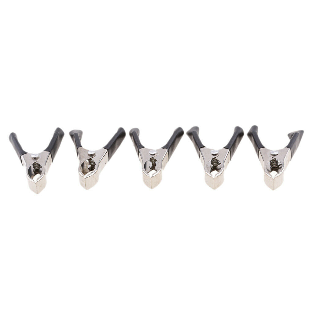 10 Pieces 75mm Plastic Handle Test Probe Metal Alligator Clips