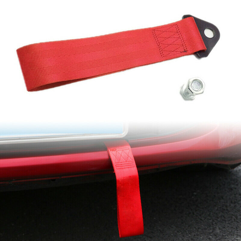 1PCS Racing Car Universal High Strength Red Nylon Trailer Tow Ropes Strap Tow