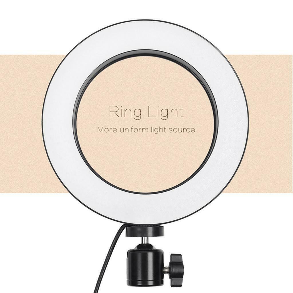 LED Ring Fill Light with USB Plug Dimmable Lighting Kit for Makeup