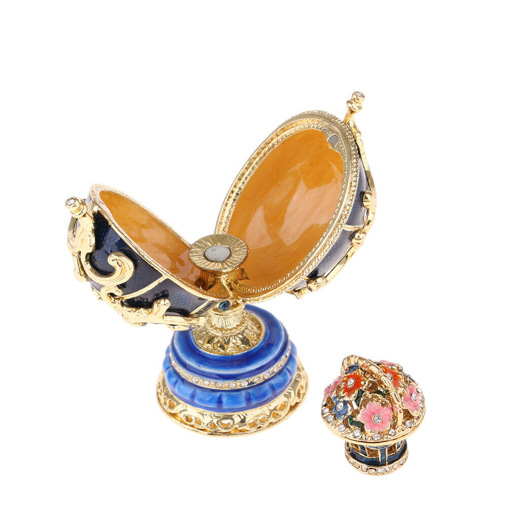1 Piece Easter Eggs Decorative Jewelry Boxes for Ornaments Gift Blue