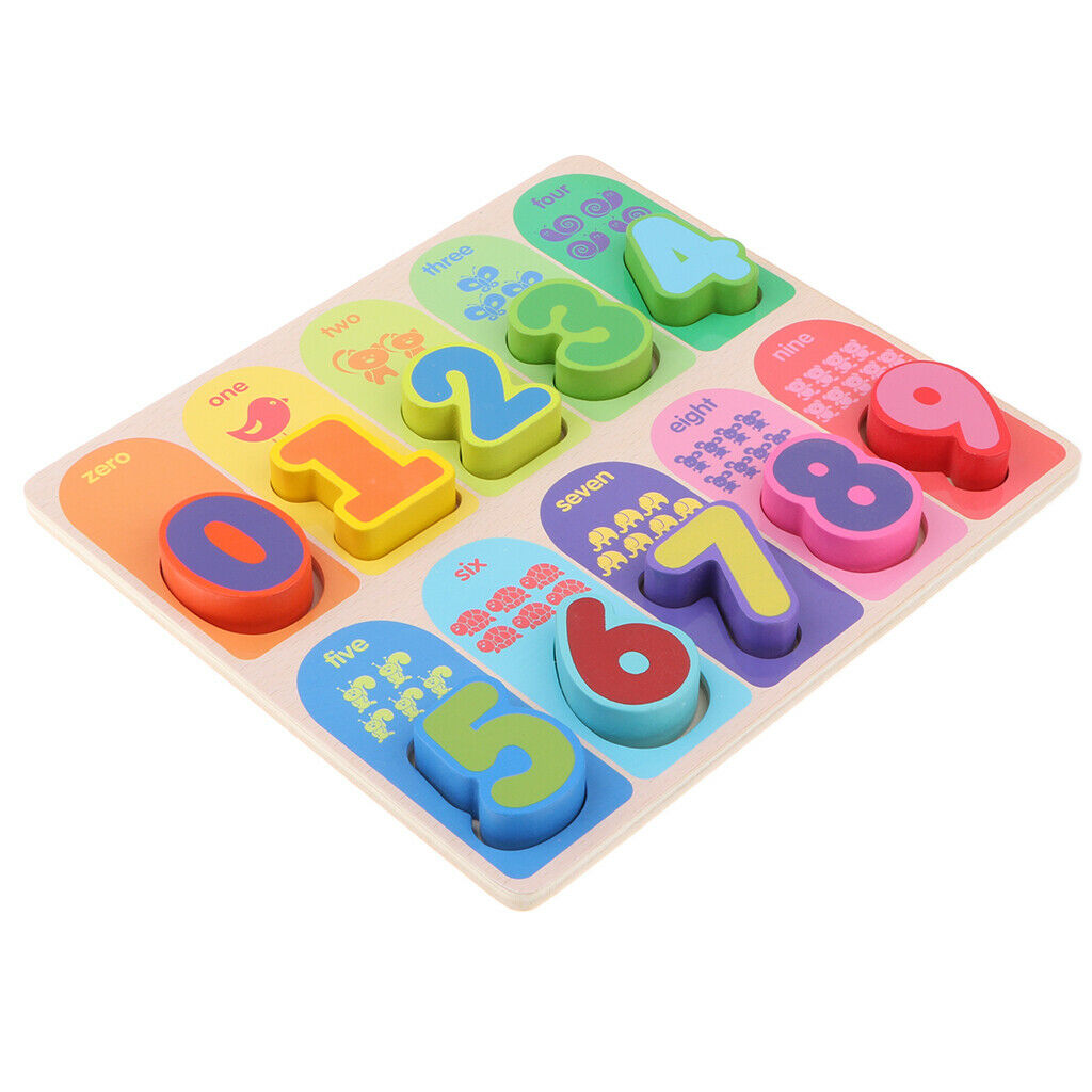 Wooden Number Block Puzzle Board Montessori Educational Math Learning Toys