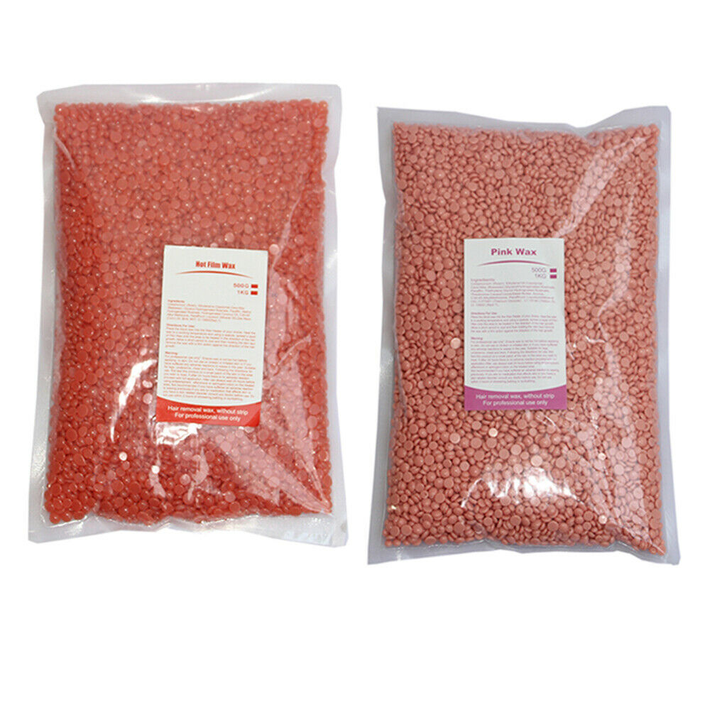 Pack of 2Bags 1000g Safe Hot Wax Beans Hair Removal Spatula Applicator Bikini