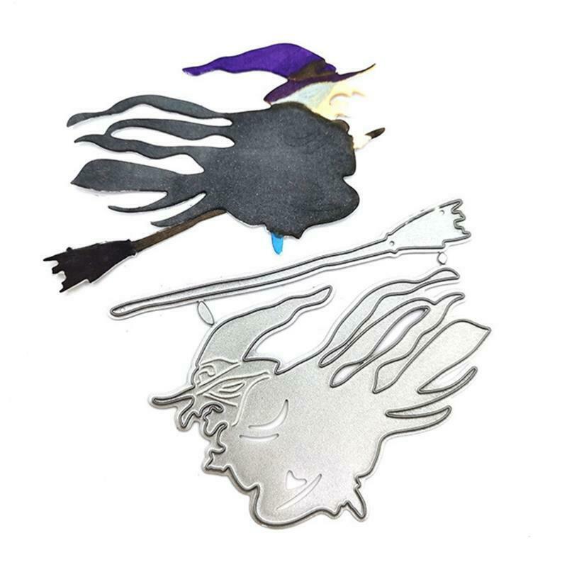 Halloween Witch Broom Metal Cutting Dies Stencil Scrapbooking DIY Album Stamp