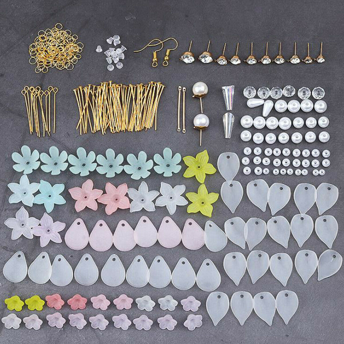 7 Pairs Mix Flower Drop Earrings Material DIY Handmade Jewelry Making Set