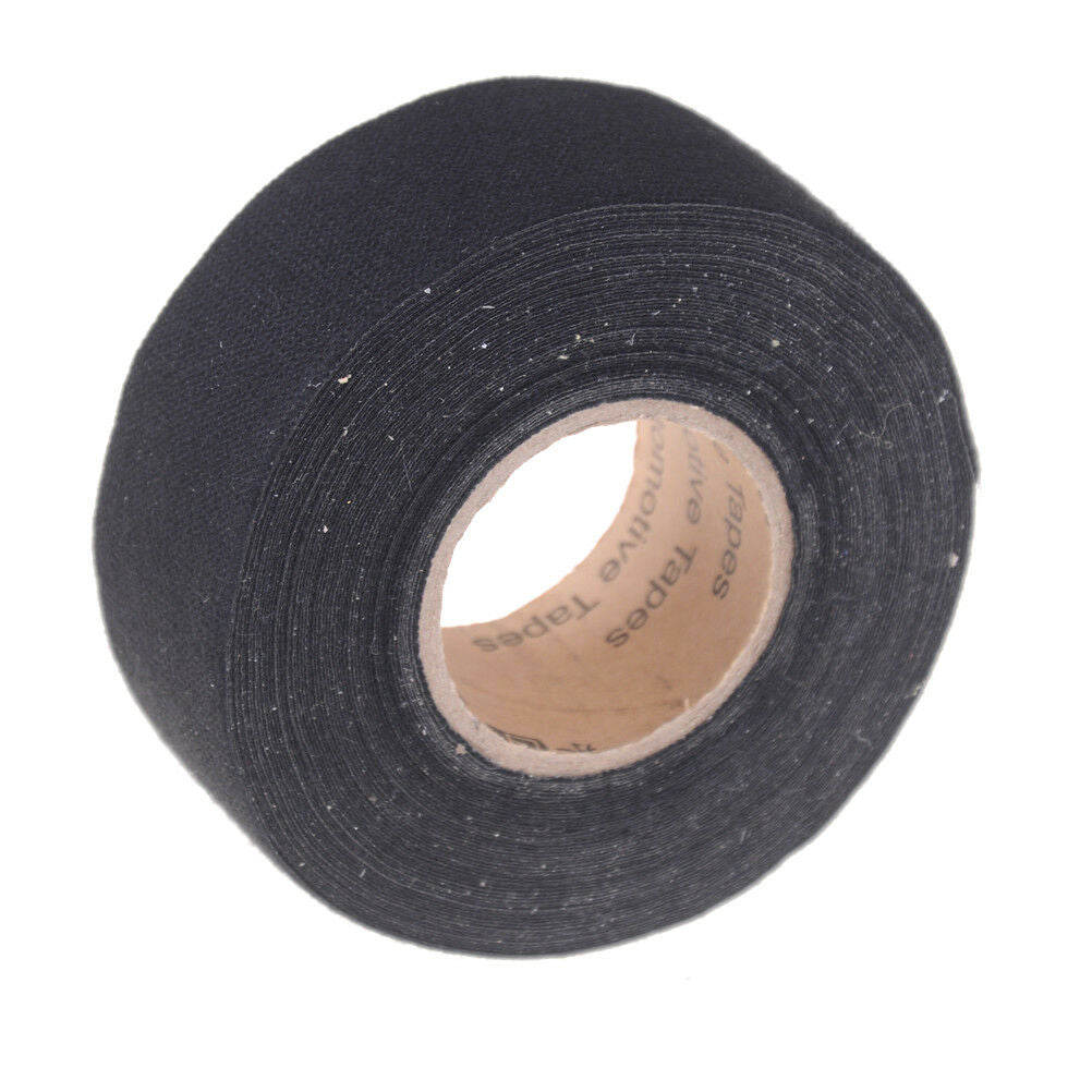 Black 32mm*12m Adhesive Cloth Fabric Tape Cable Looms Wiring Harness 9HLSPTU WF