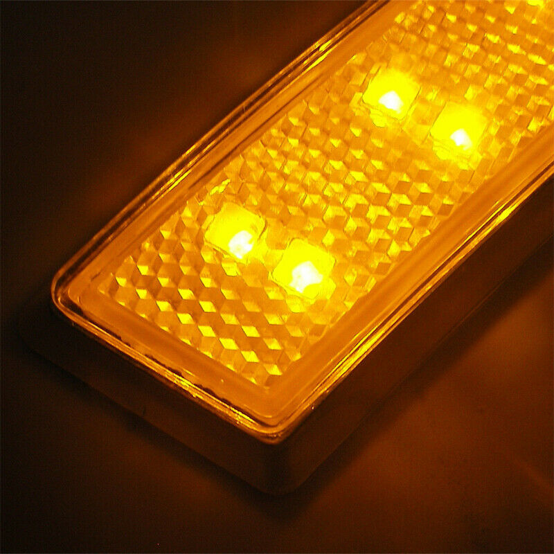 2X Car Side Wheel Eyebrow Turn Signal Indicator Yellow 18 LED Fog Daytime Lights