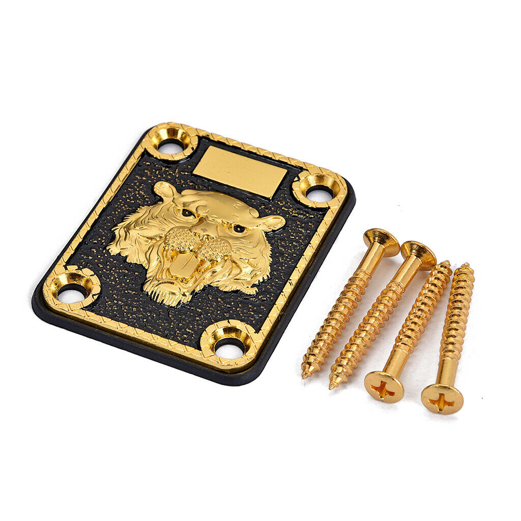 Guitar Neck Plate w/ Screws Cushion Pad Set for Electric Guitar Accessory