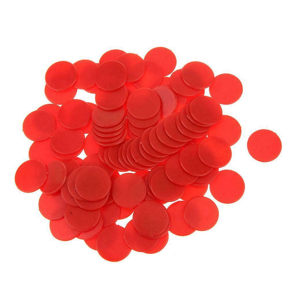 Plastic Counters Bingo Game Counters Playing Tabletop Board Games 1.9cm,Red