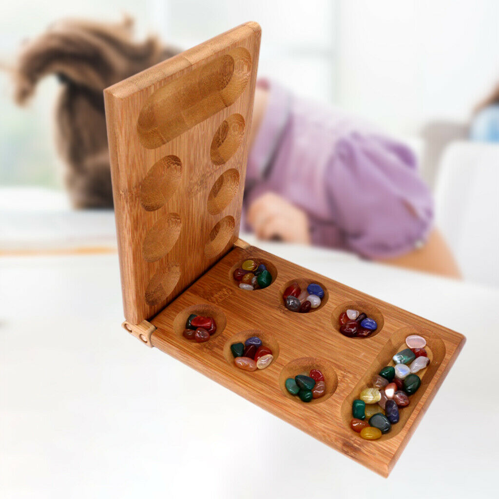 Portable Mancala Board Game Set for Kids Foldable Board Party Easy to Carry