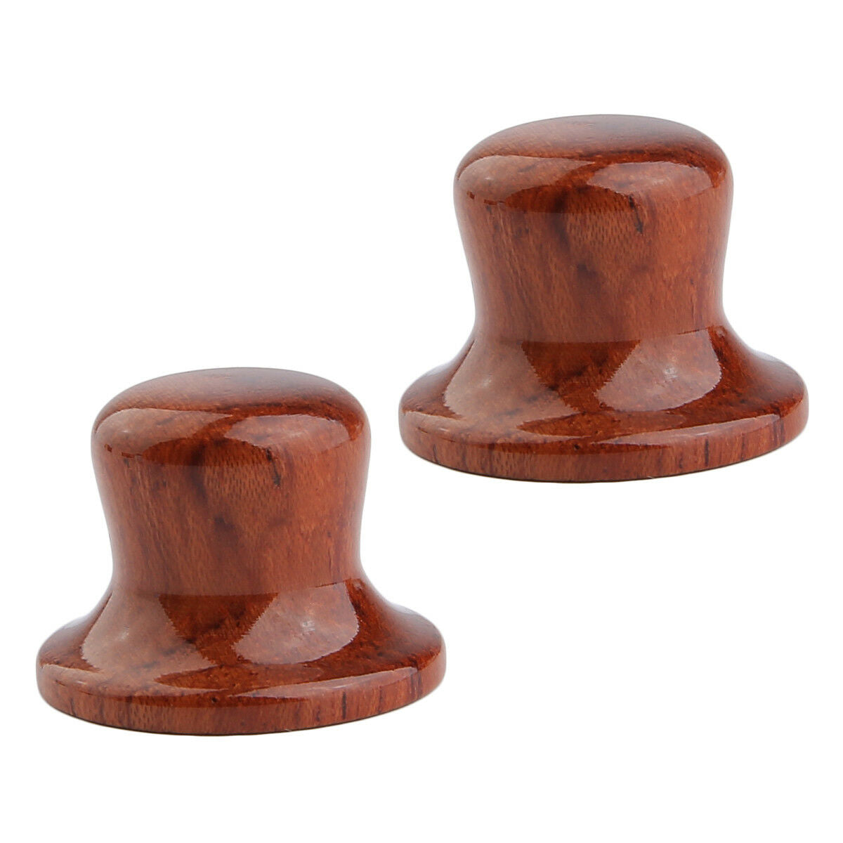 2x Bubinga Wood Guitar Bass Top Hat Knobs Wood Knobs Push On Fit