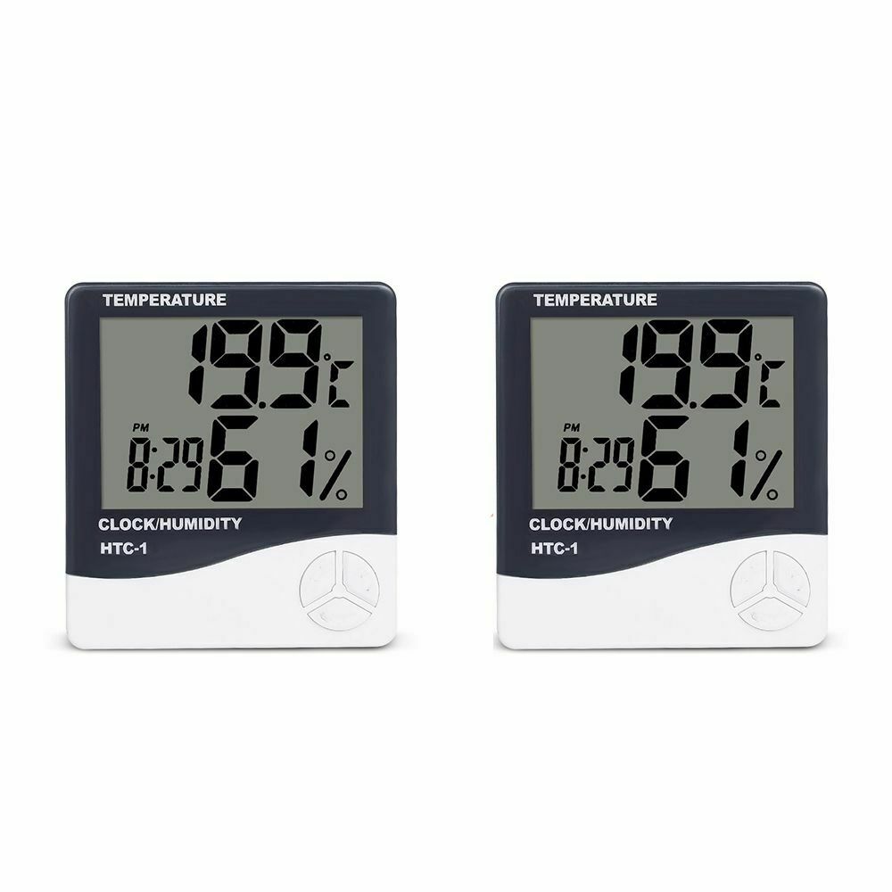 With Clock HTC-1 Hygrometer Temperature Meter Thermometer Humidity Meter
