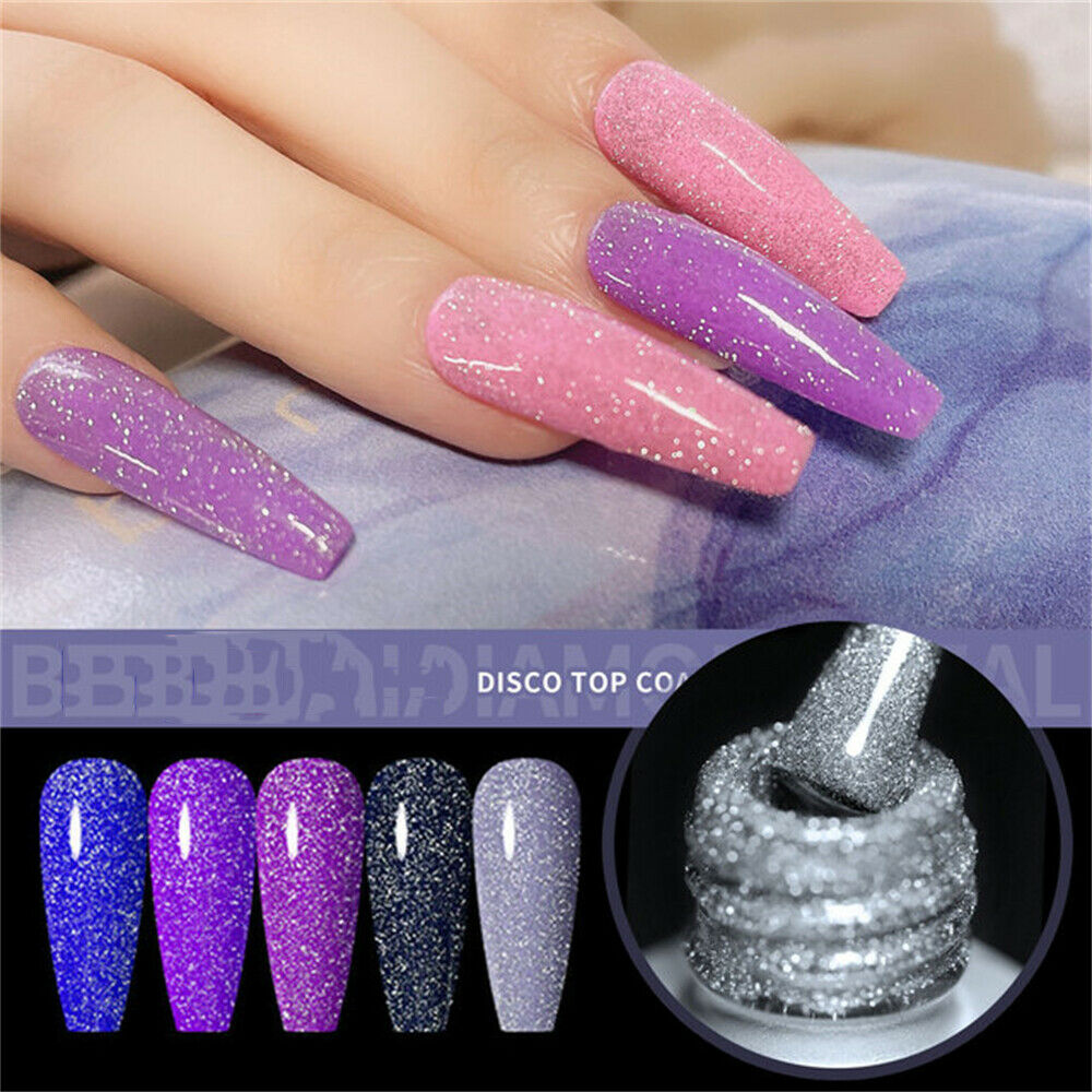 Nail Gel Polish 8ml Disco Top Coat UV Light Soak Off UV LED Nail Lacquer