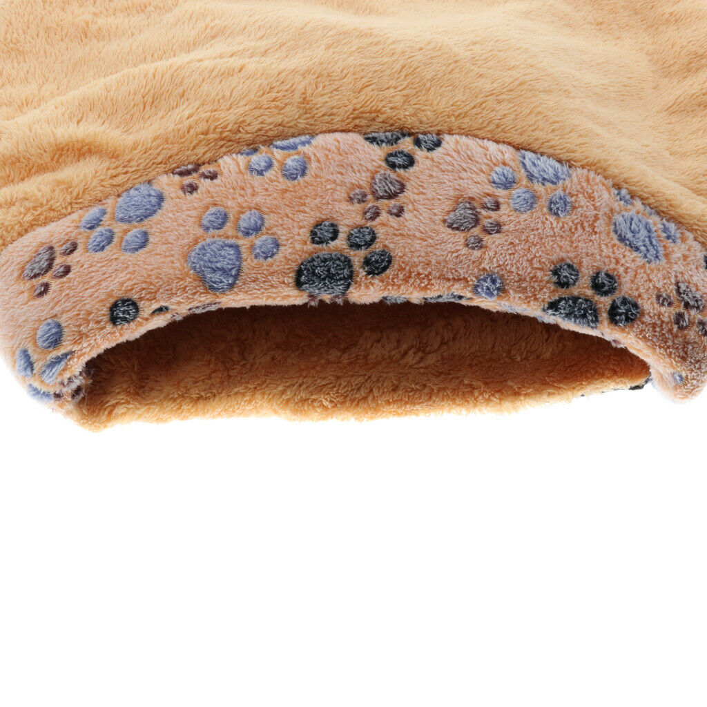 Hamburger Paw Print Cat Sleeping Bag Warm Soft Puppy Cat Bed Cave Brown S